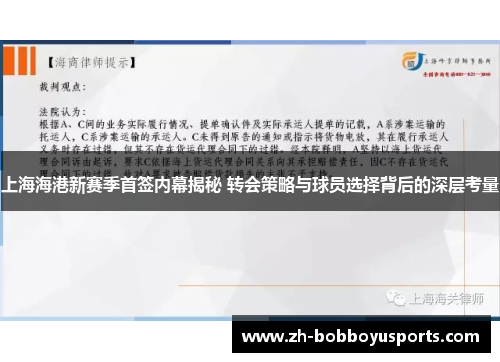 上海海港新赛季首签内幕揭秘 转会策略与球员选择背后的深层考量